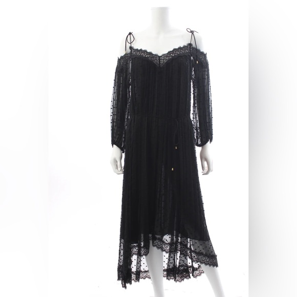 Zimmermann Realm Lace-Trimmed Off-the-shoulder Silk Midi Dress